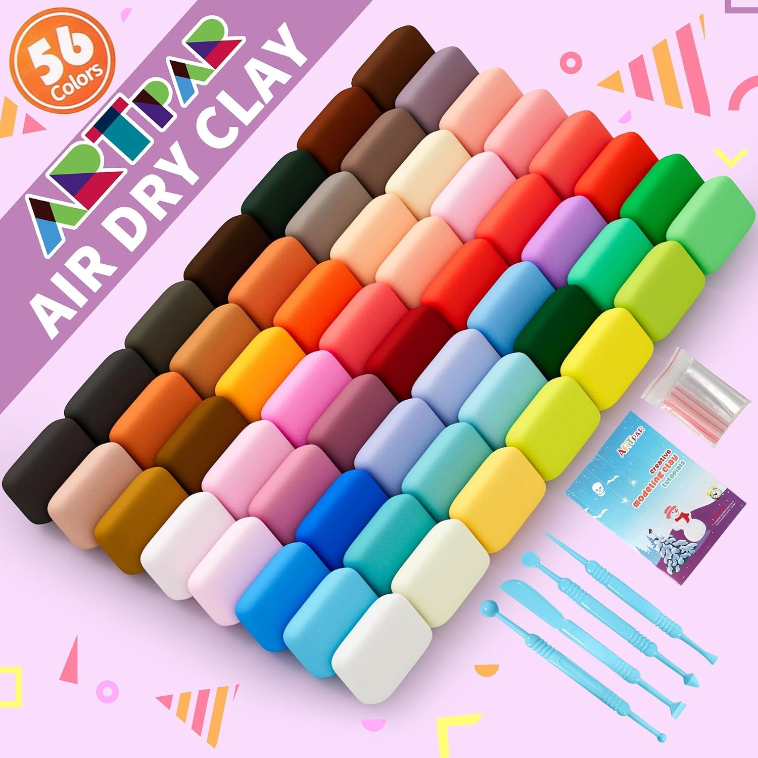 Air Dry Clay Kit, 56 Colours, detail view