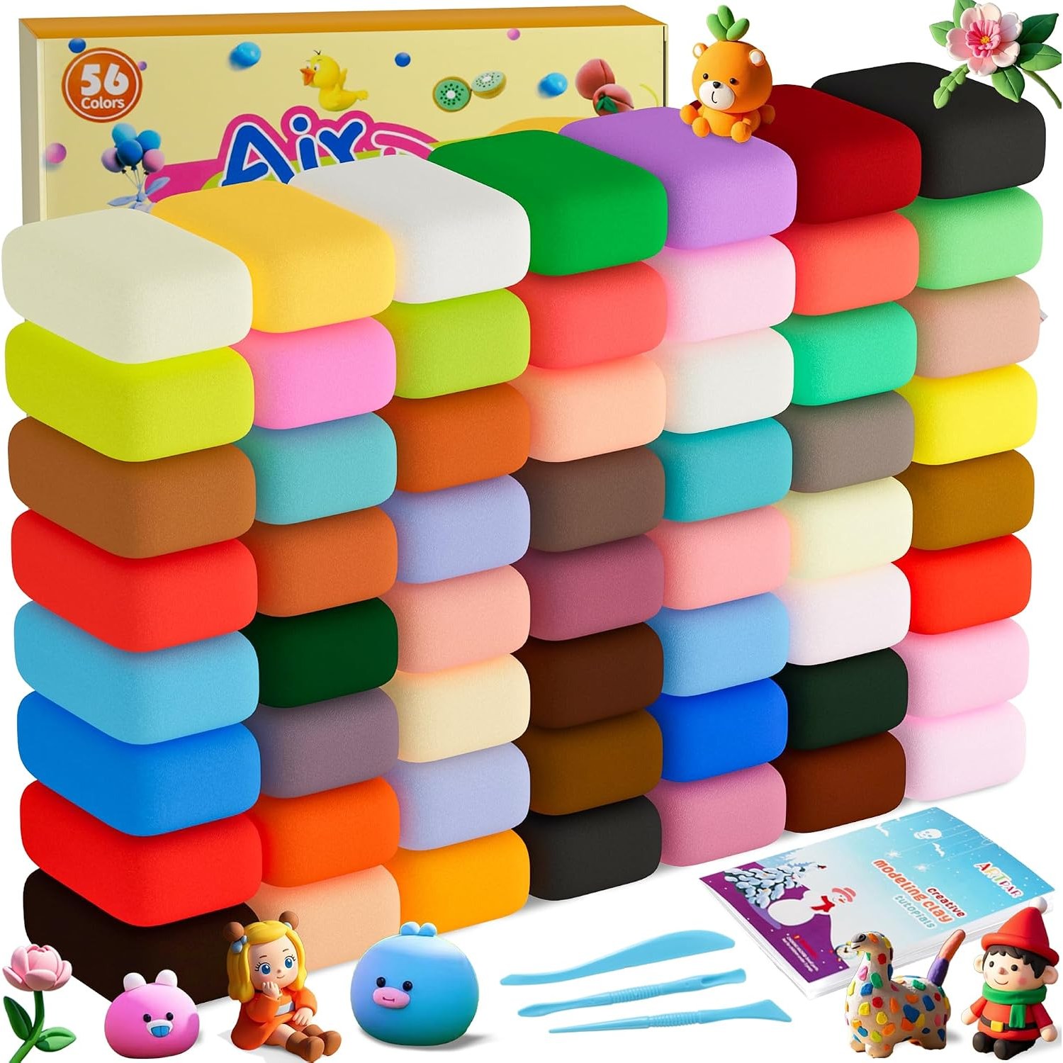 Air Dry Clay Kit, 56 Colours, from Toy Warehouse