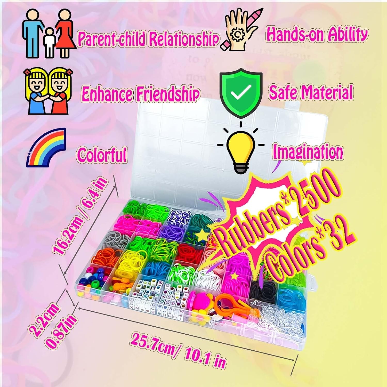 Loom Bands Bracelet Making Kit, 2500+ Bands: image 3