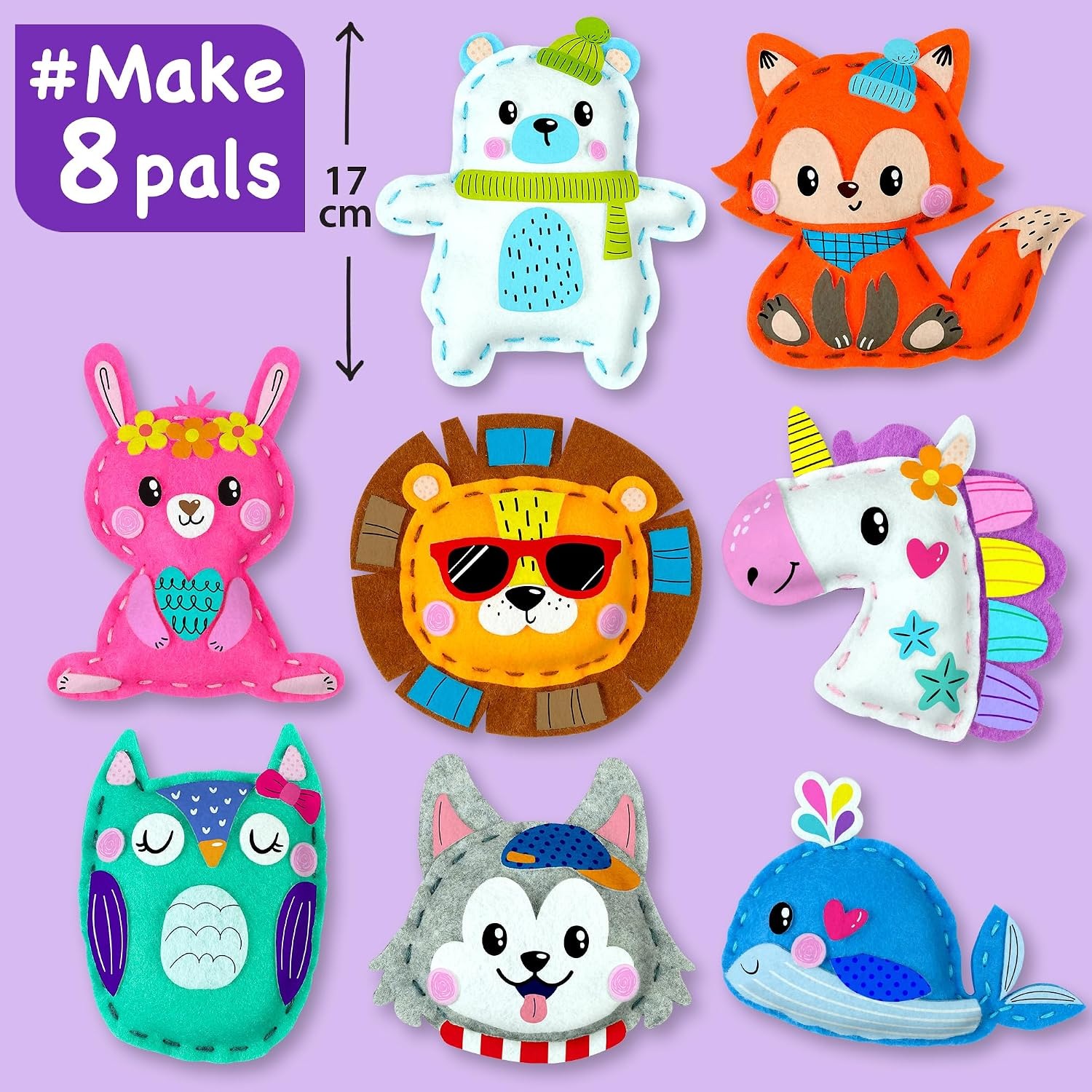 Unicorn & Animal Felt Sewing Kit for Kids