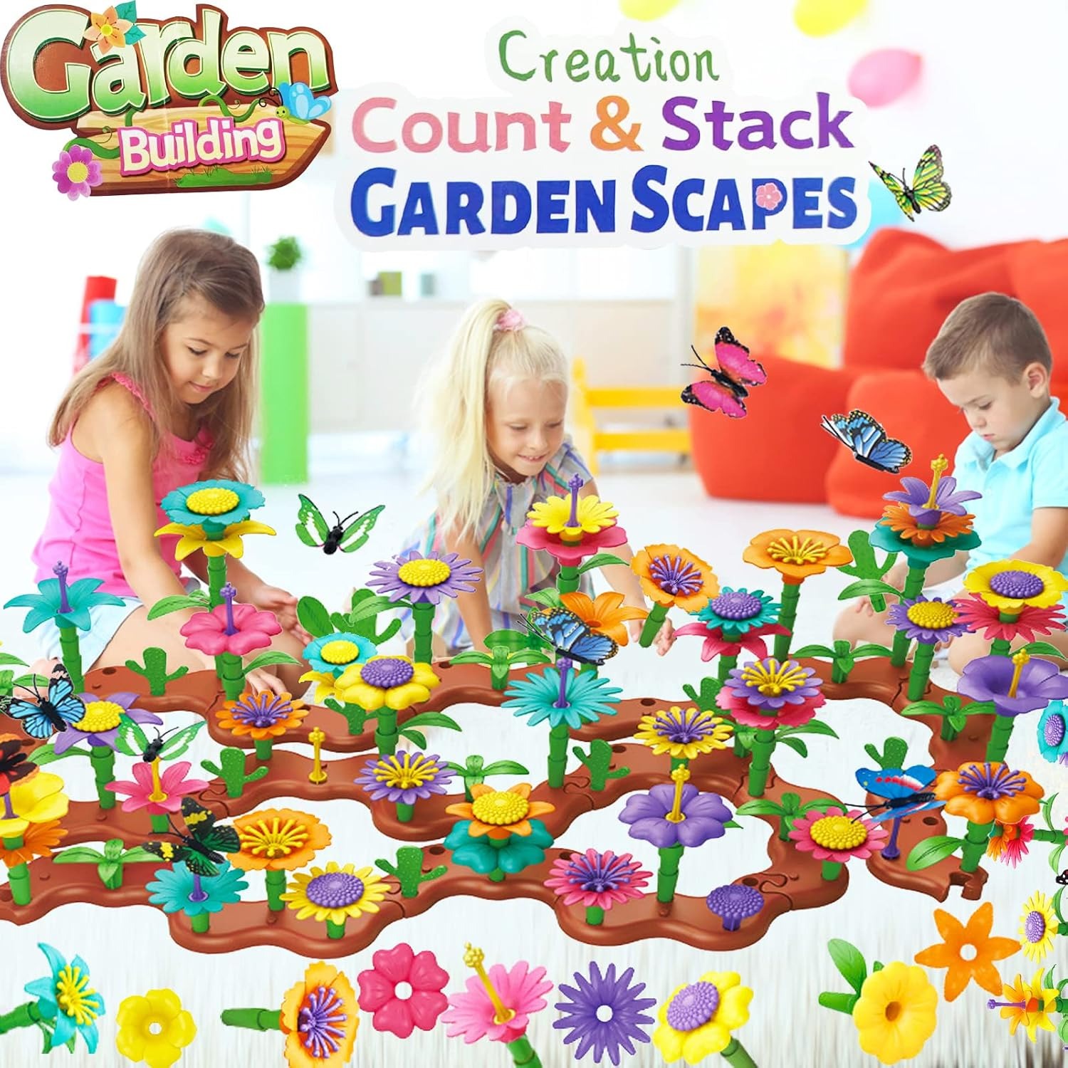 224-Piece Flower Garden Building Set: image 2