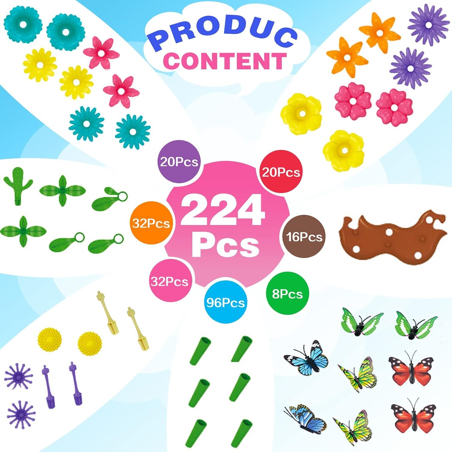 224-Piece Flower Garden Building Set: image 5