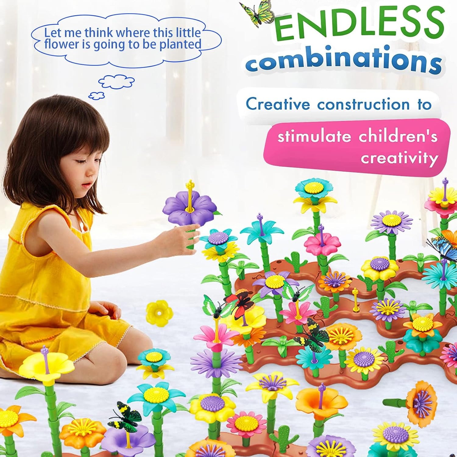 224-Piece Flower Garden Building Set: image 6