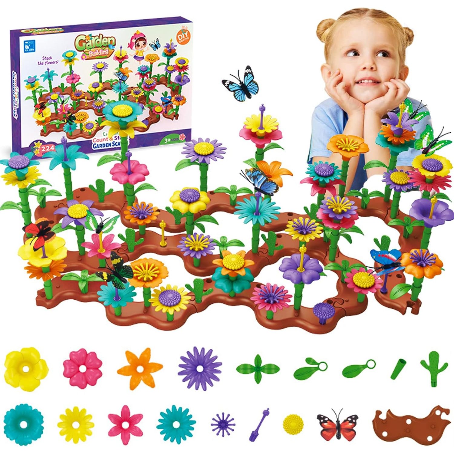 224-Piece Flower Garden Building Set