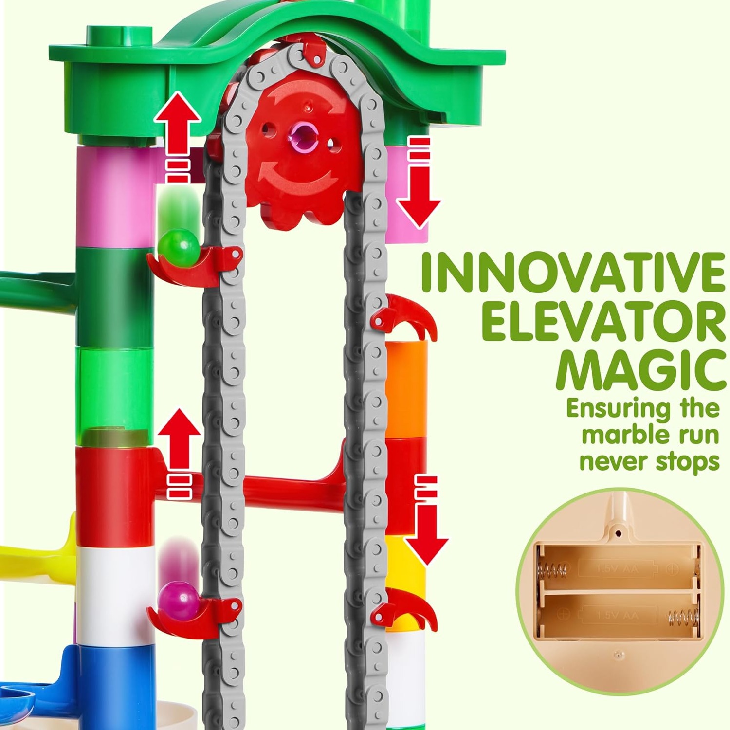 236-Piece Glow Marble Run with Motorised Elevator: image 2