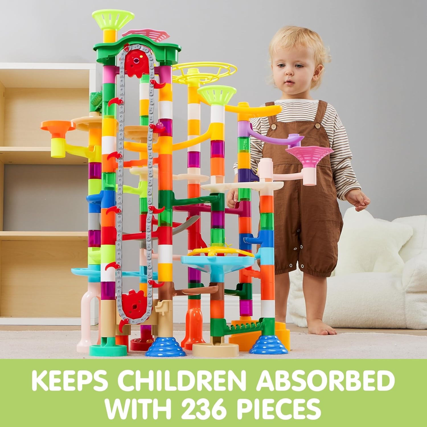 236-Piece Glow Marble Run with Motorised Elevator: image 7