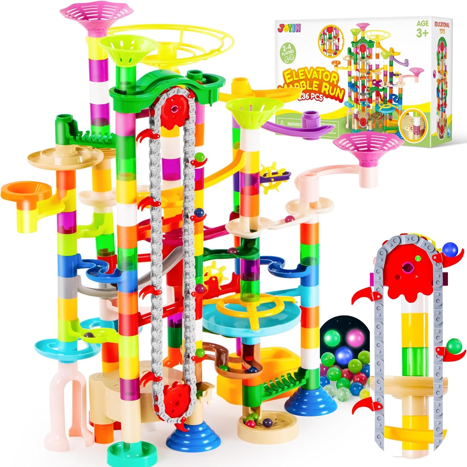 236-Piece Glow Marble Run with Motorised Elevator: image 8