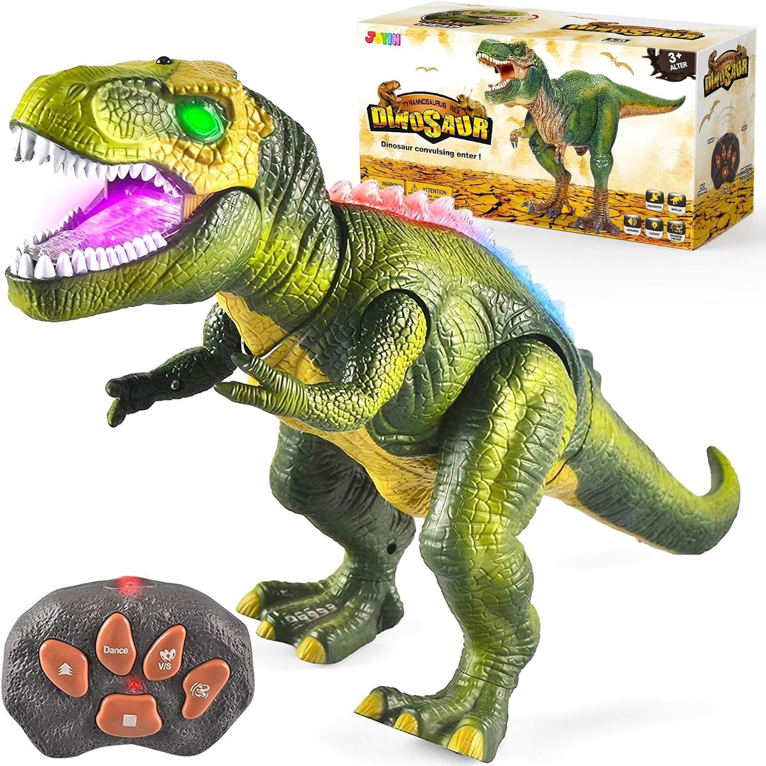 Remote Control Walking Dinosaur with LED Lights and Roar