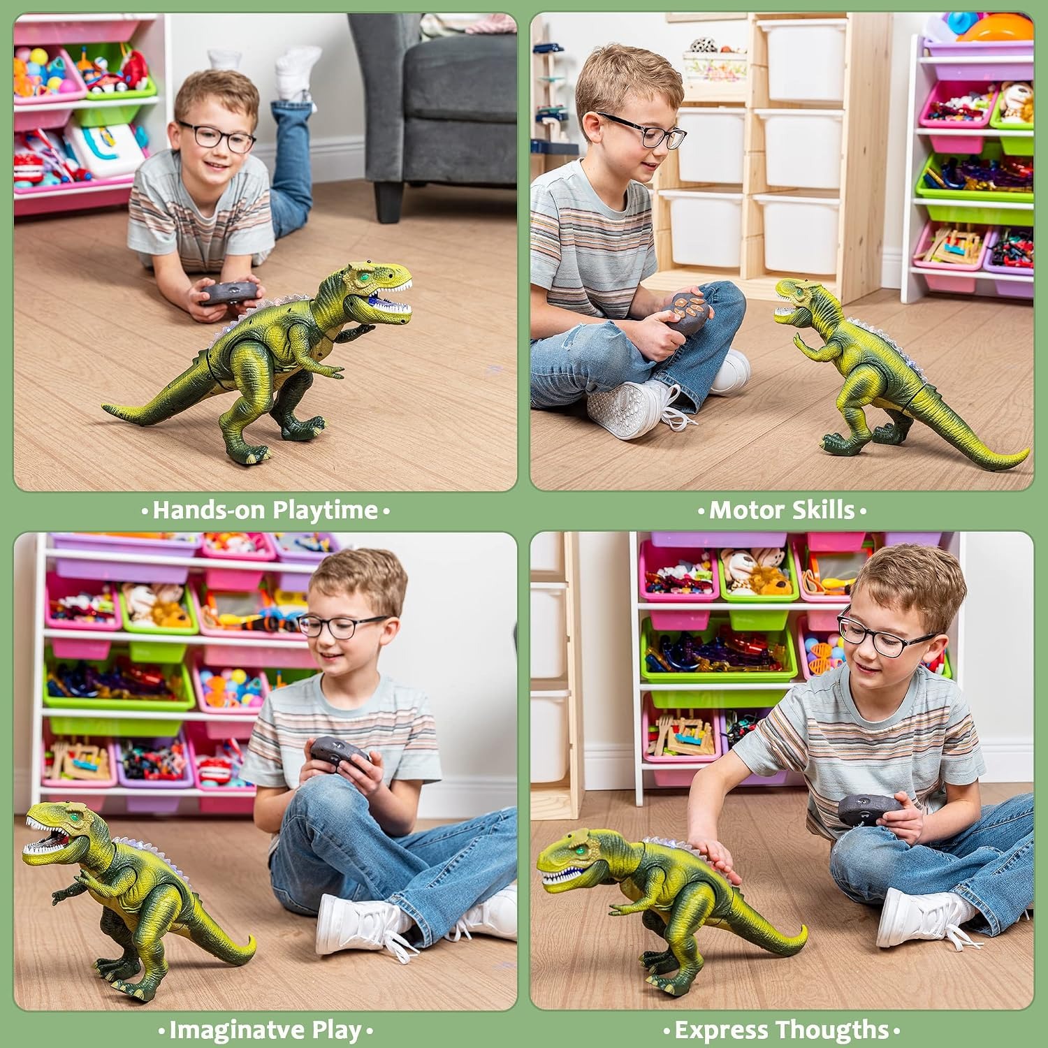 Remote Control Walking Dinosaur with LED Lights and Roar: image 4