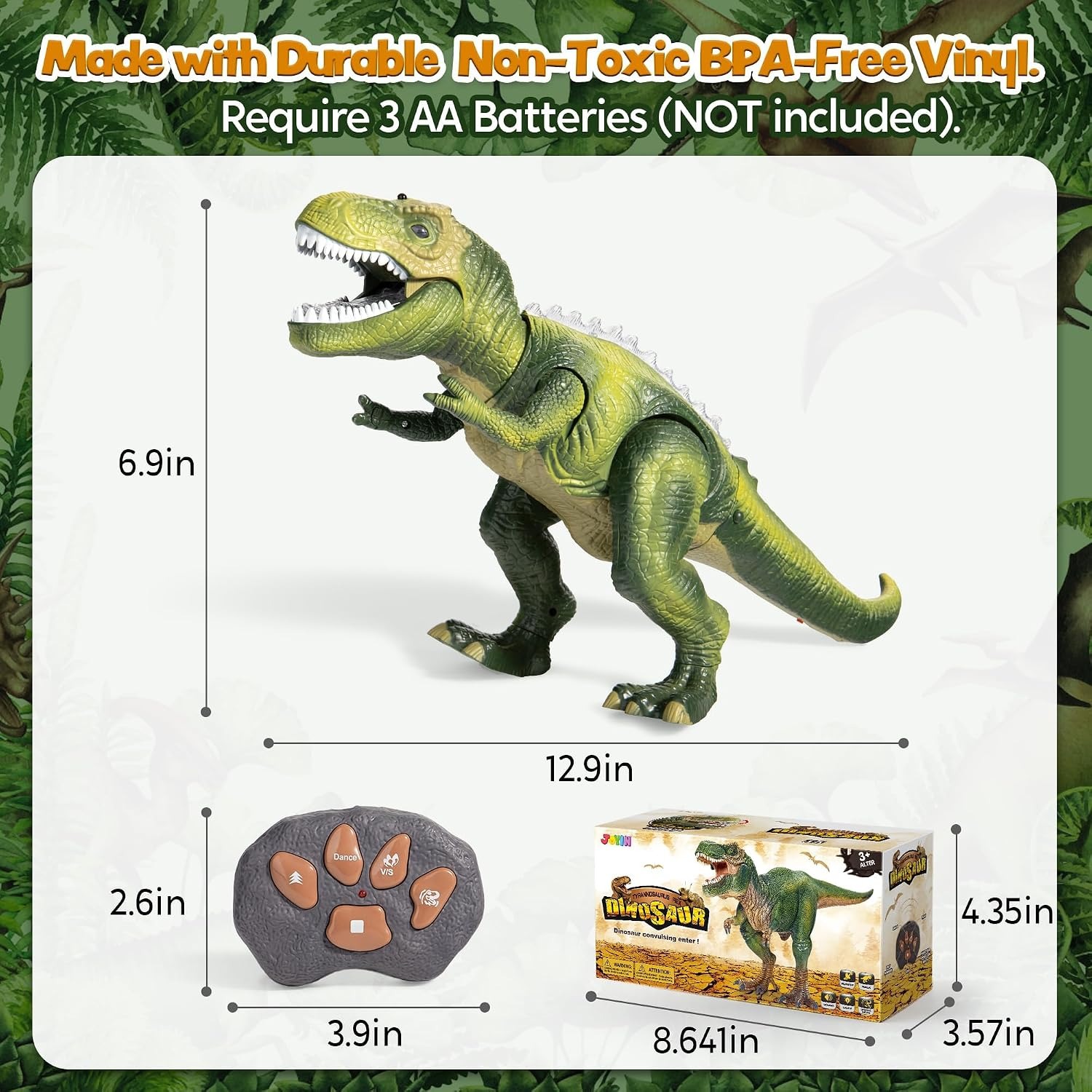 Remote Control Walking Dinosaur with LED Lights and Roar: image 5