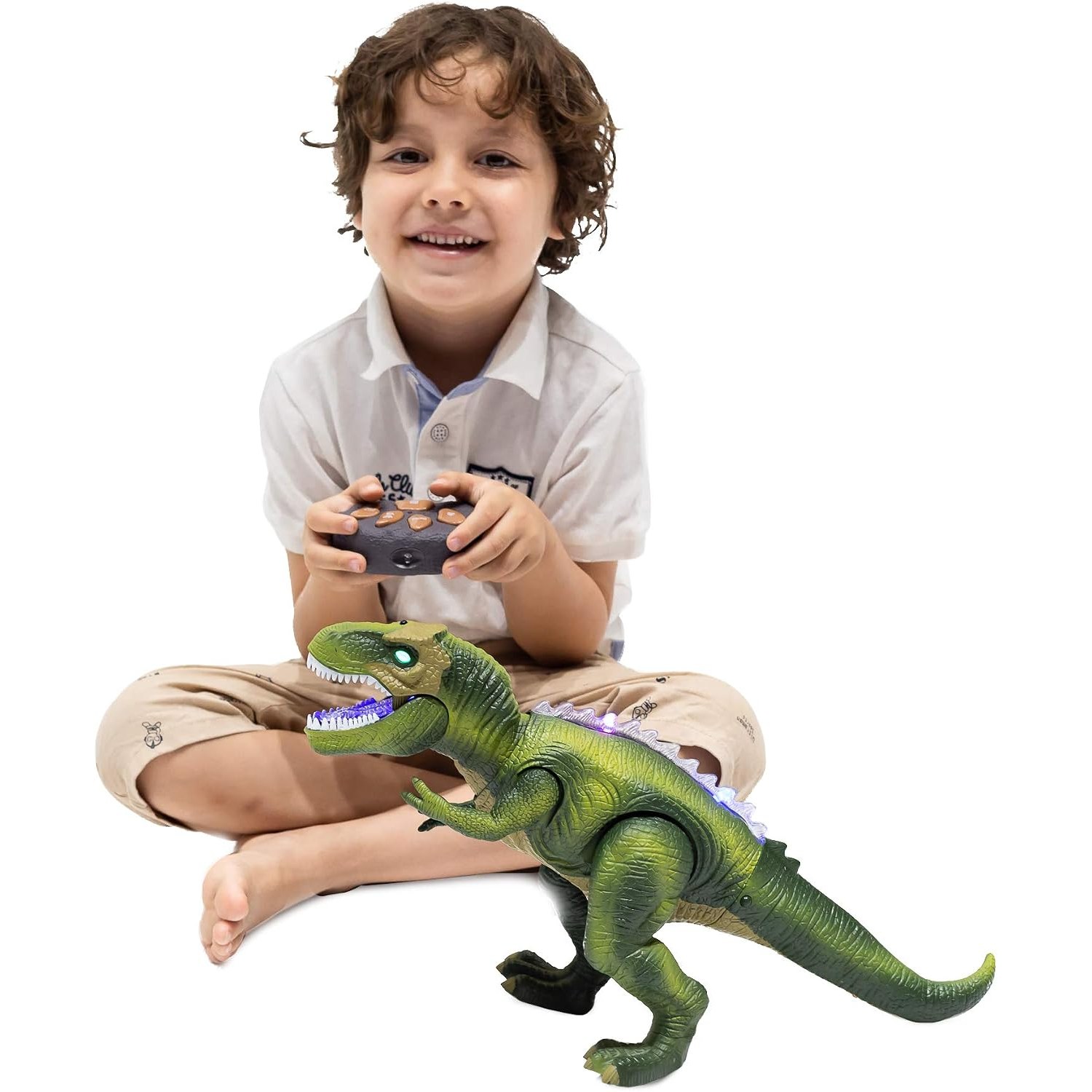 Remote Control Walking Dinosaur with LED Lights and Roar: image 7