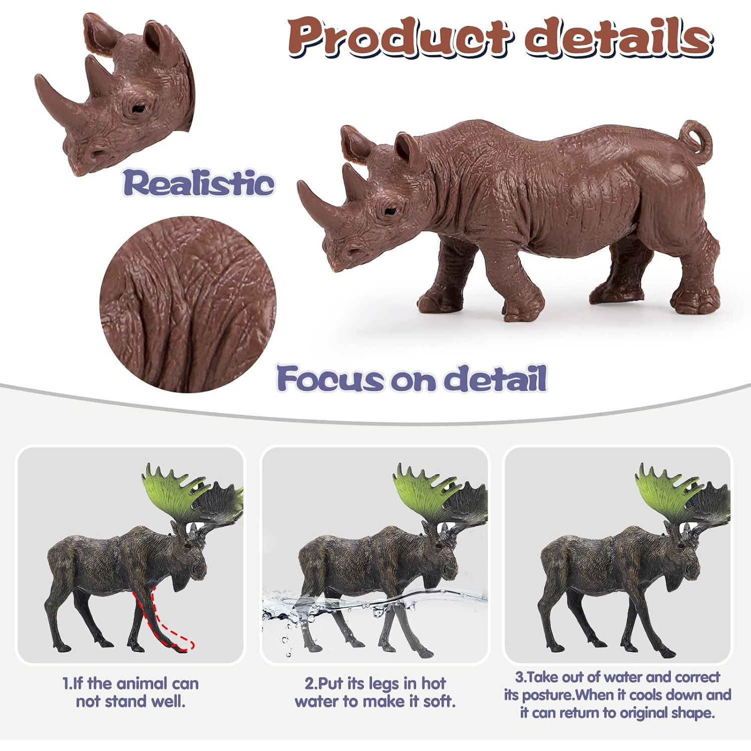 Safari Animal Figures Set, 42 Pieces with Storage Box: image 4