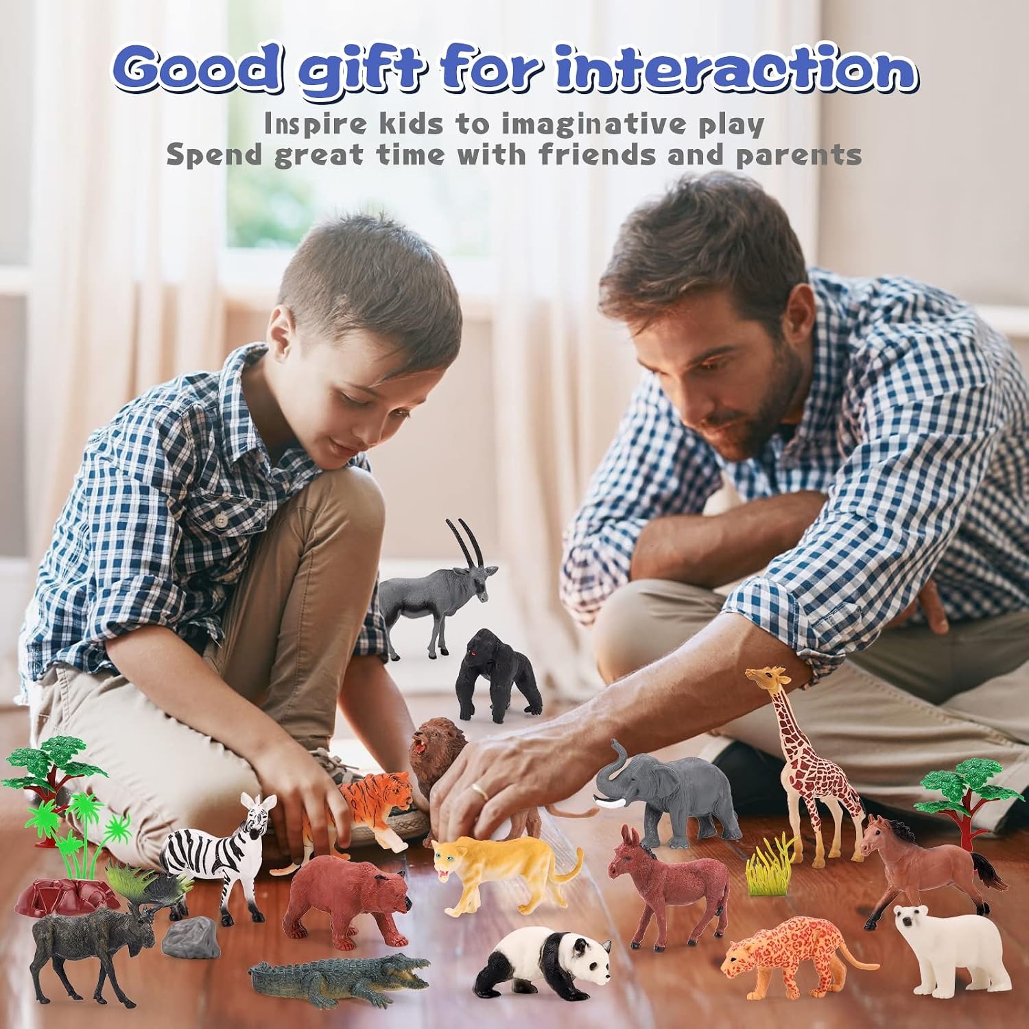 Safari Animal Figures Set, 42 Pieces with Storage Box: image 5