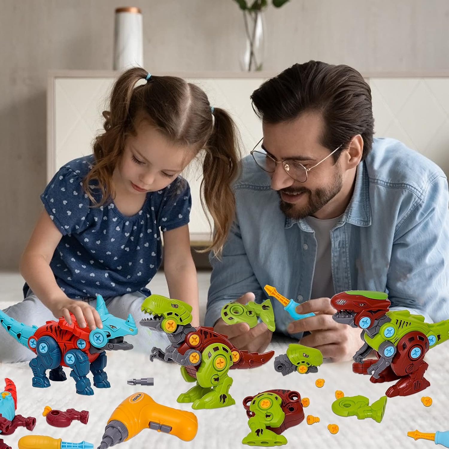 Take Apart Dinosaur Set with Electric Drill (4 Dinosaurs): image 4