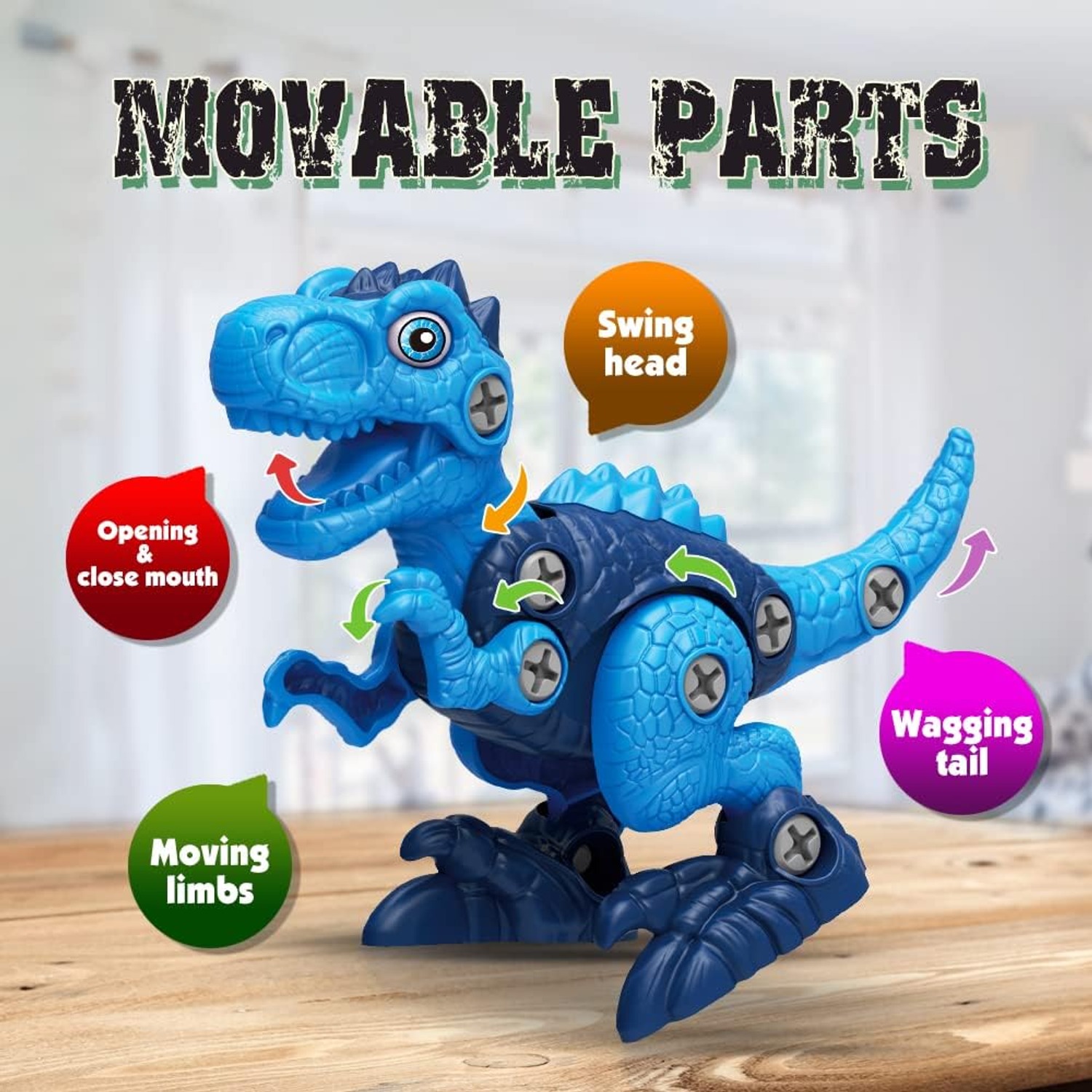 Take Apart Dinosaur Toys with Electric Drill, 4 Pack STEM Building Set: image 4
