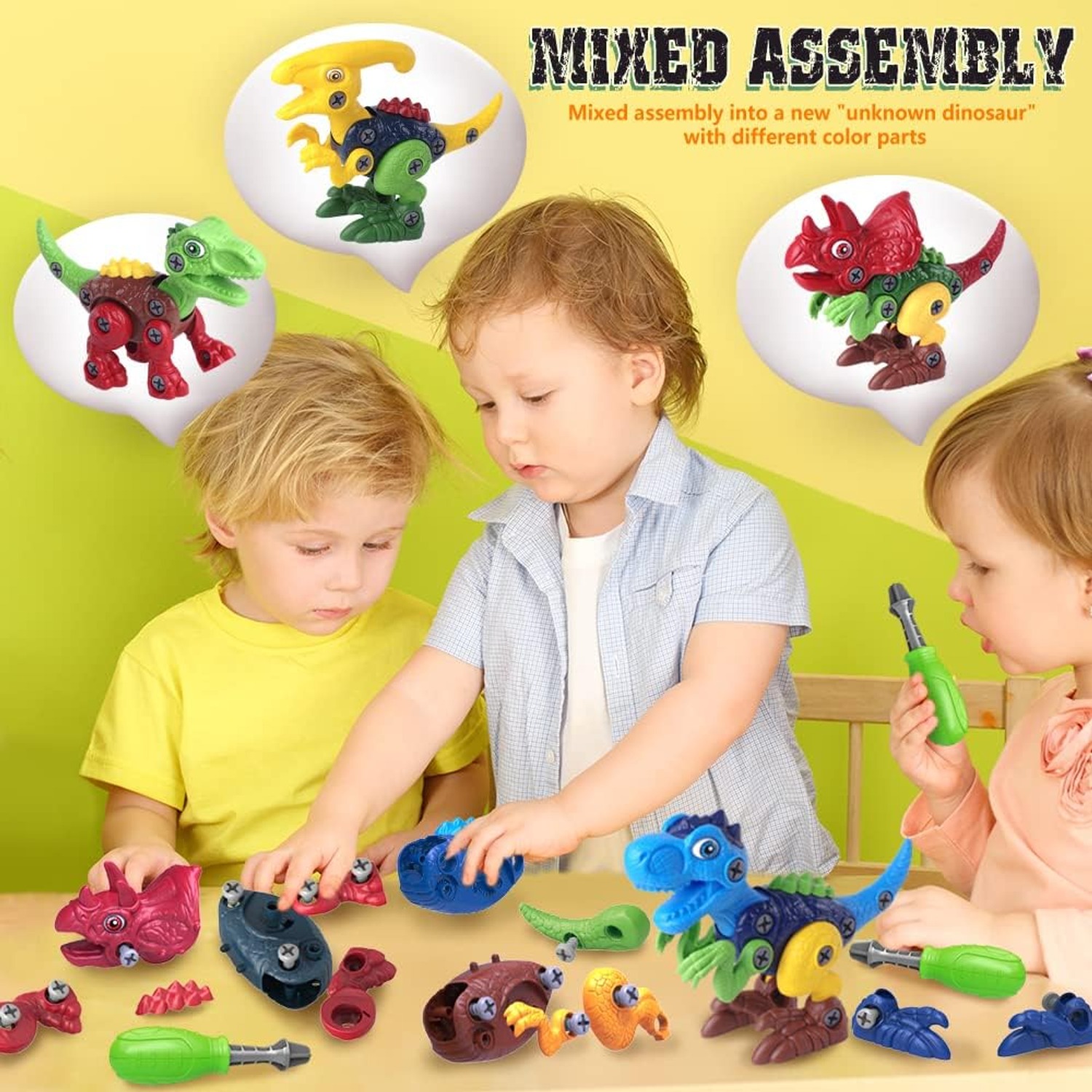 Take Apart Dinosaur Toys with Electric Drill, 4 Pack STEM Building Set: image 5