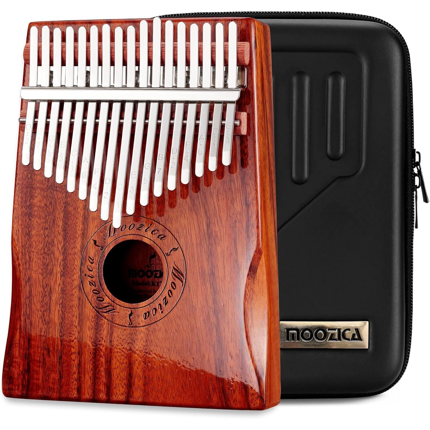 17 Key Koa Wood Kalimba Thumb Piano with Hard Case