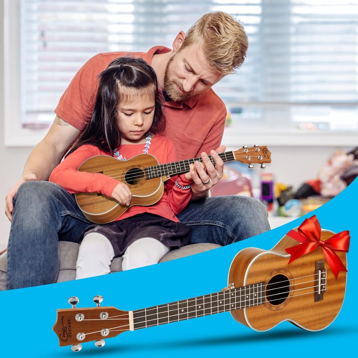 Sapele 21 Inch Soprano Ukulele with Bag and Spare Strings: image 9