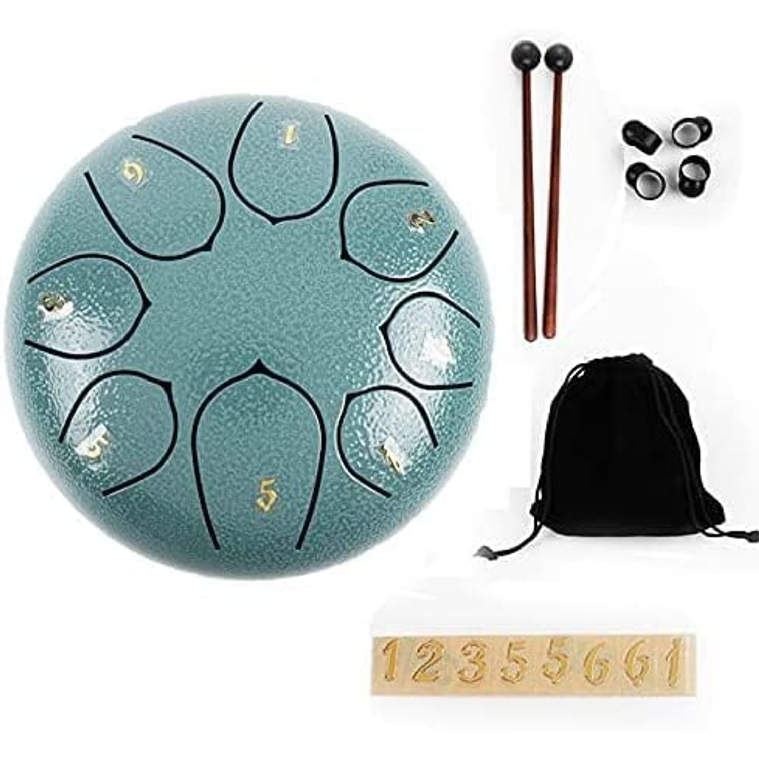6 Inch Steel Tongue Drum with 8 Notes, Mallets and Carry Bag