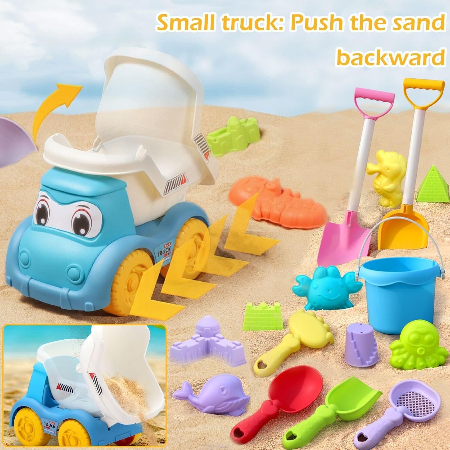 20 Piece Beach Sand Toy Set with Mesh Carry Bag: image 3