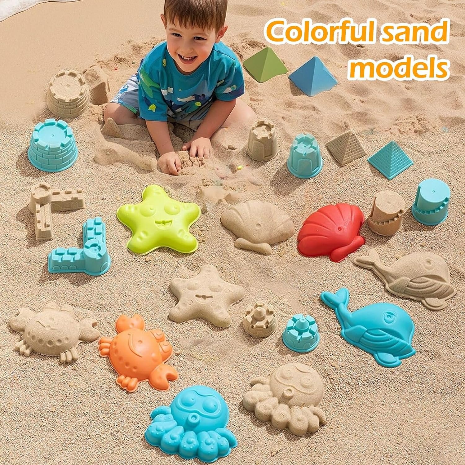 20 Piece Beach Sand Toy Set with Mesh Carry Bag: image 5