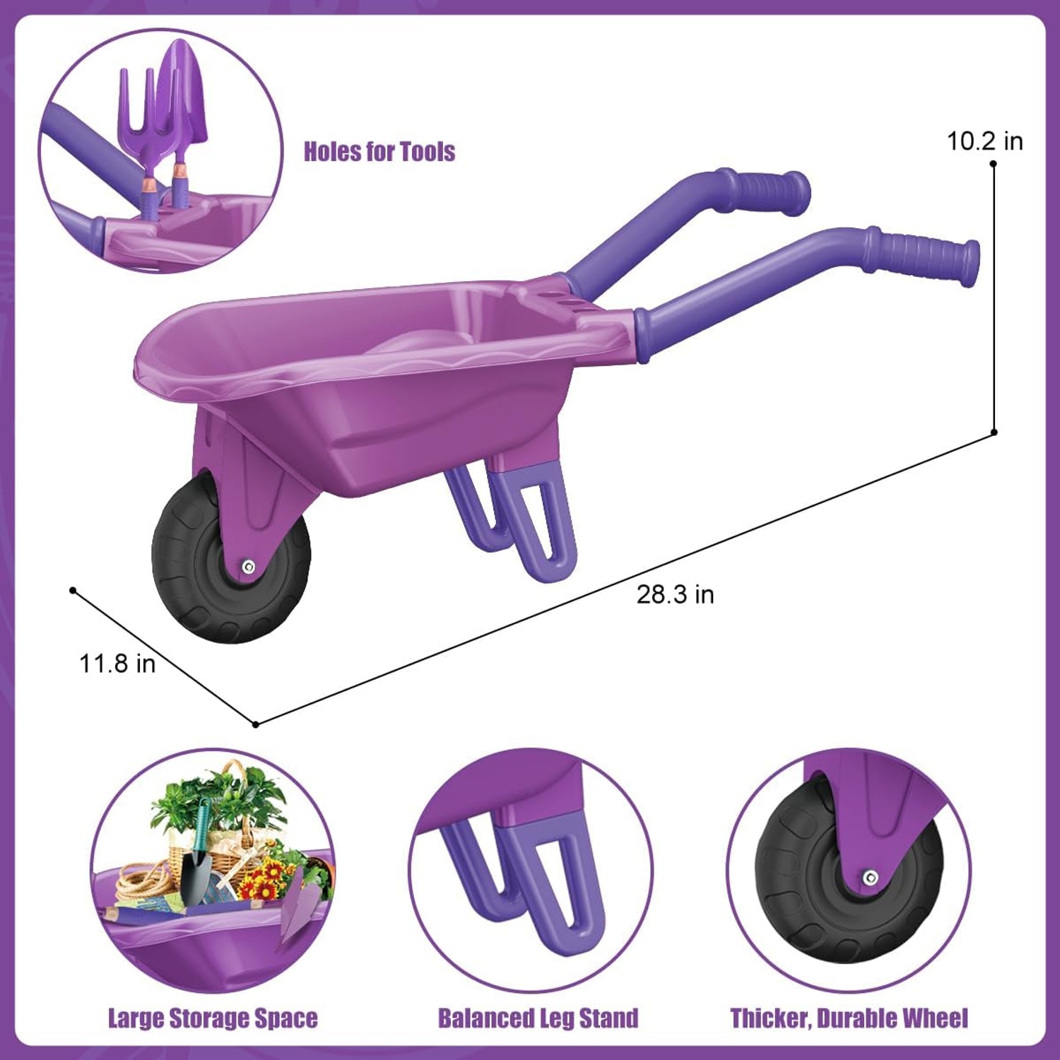 Kids Gardening Set with Wheelbarrow (15 Piece)