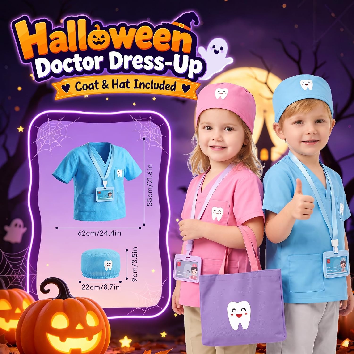 Kids Dentist Play Set with Doctor Costume and Dental Models