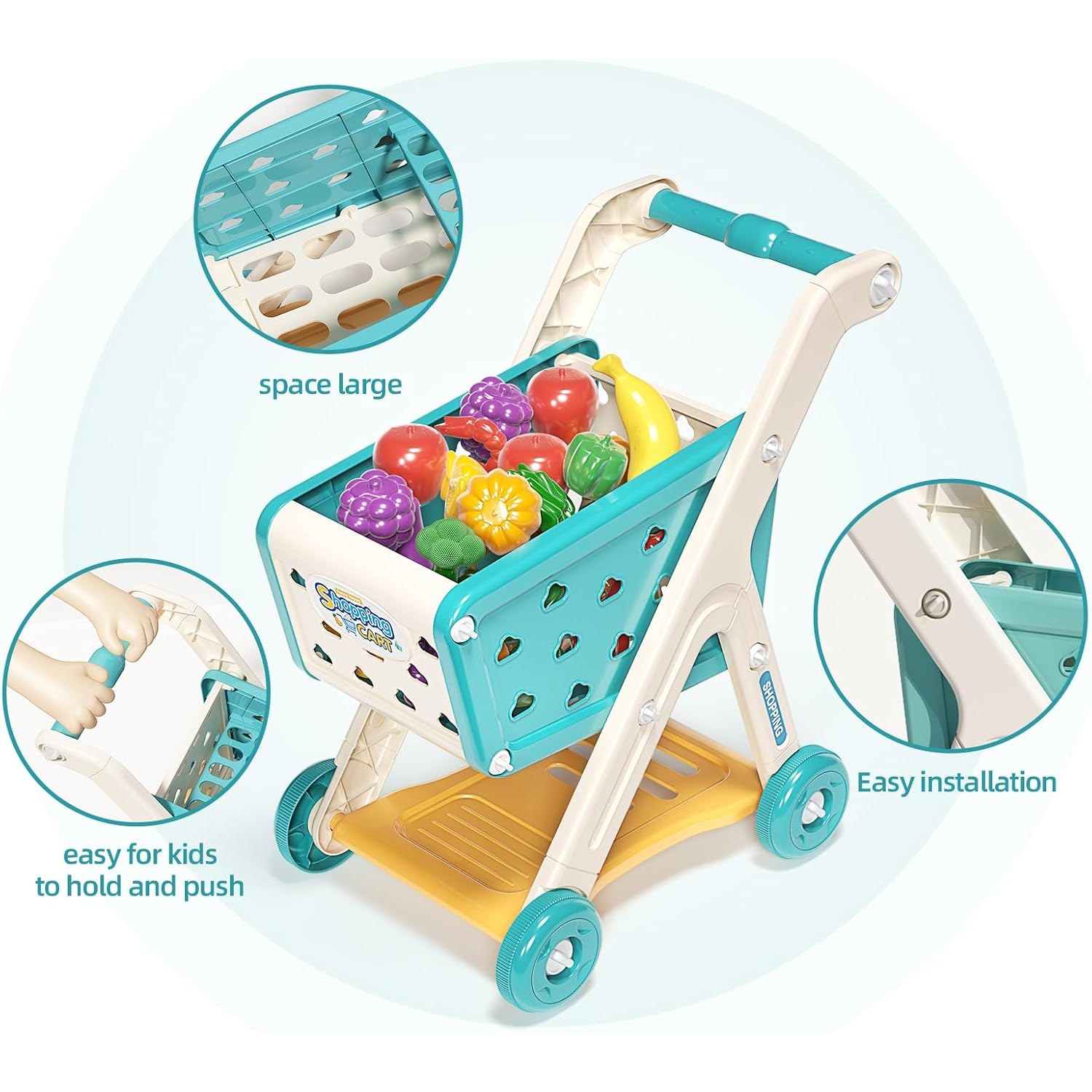 102-Piece Kids Shopping Trolley Play Set