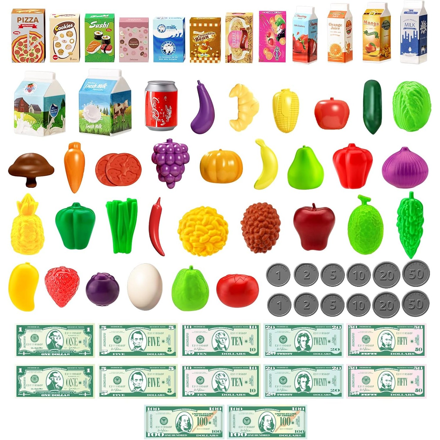 102-Piece Kids Shopping Trolley Play Set