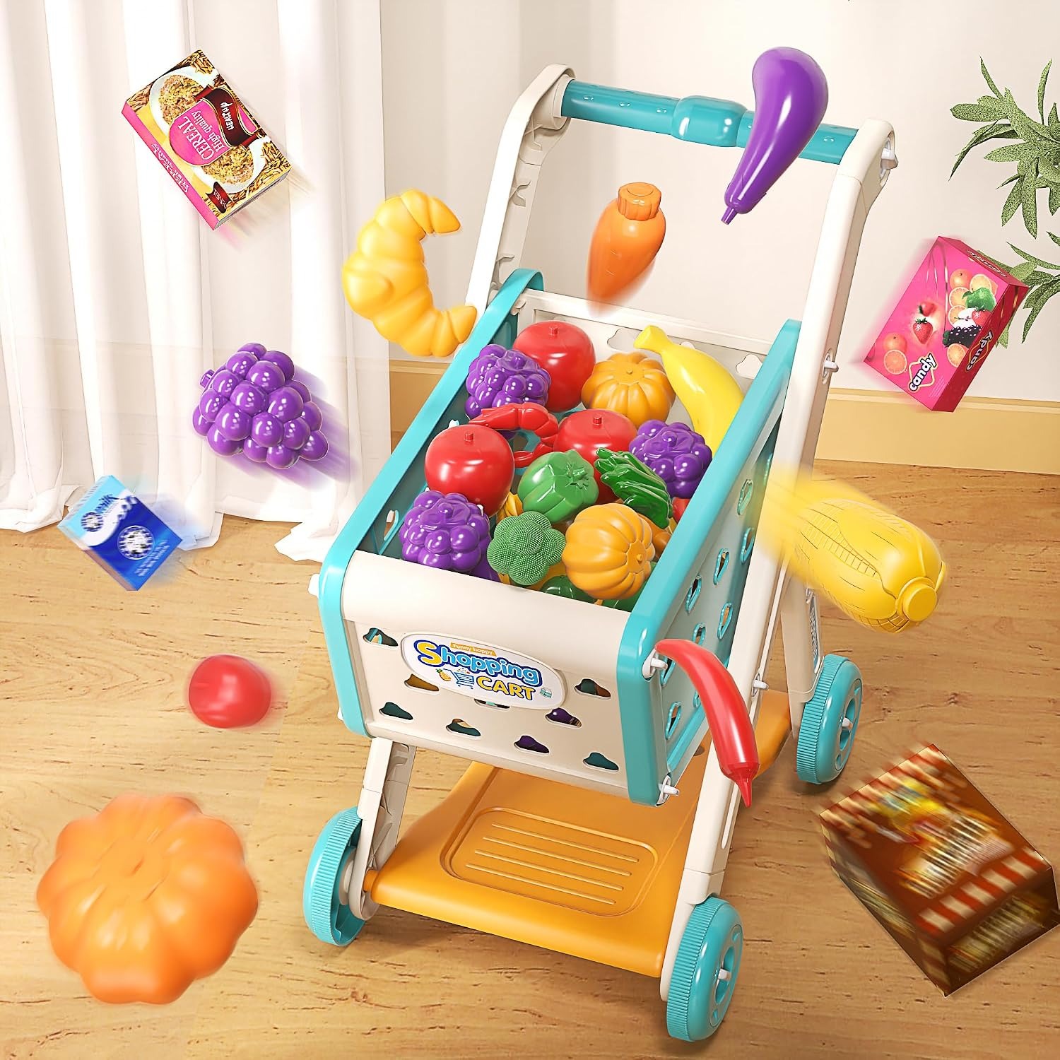 102-Piece Kids Shopping Trolley Play Set: image 7