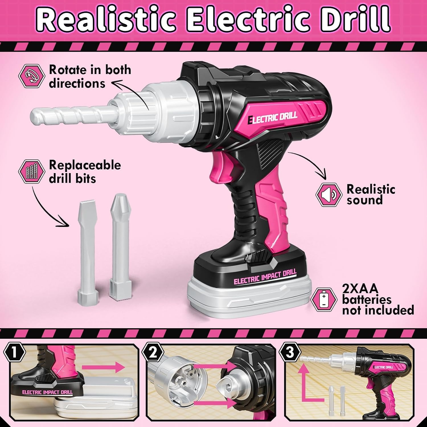 Pink Construction Tool Set with Vest (16 Piece): image 3