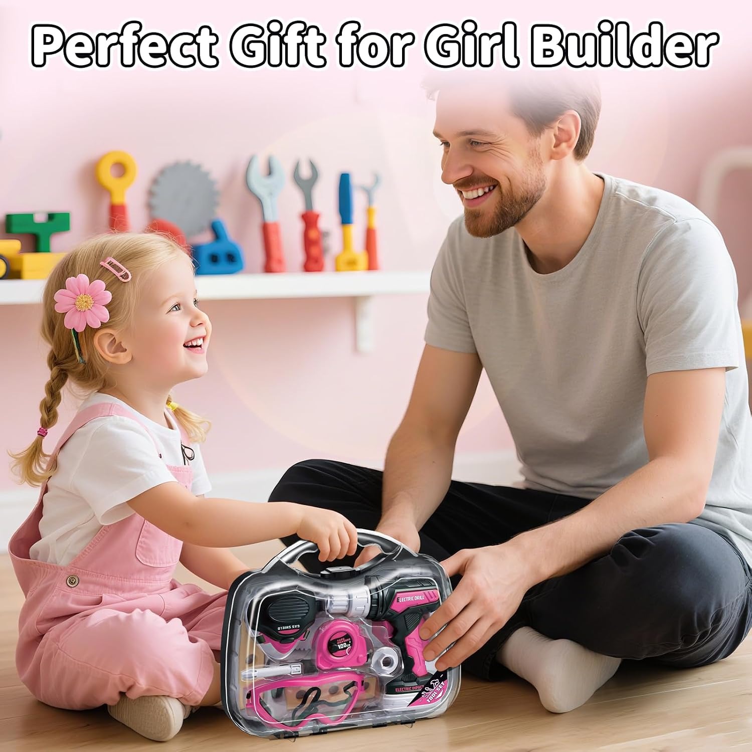 Pink Construction Tool Set with Vest (16 Piece): image 7