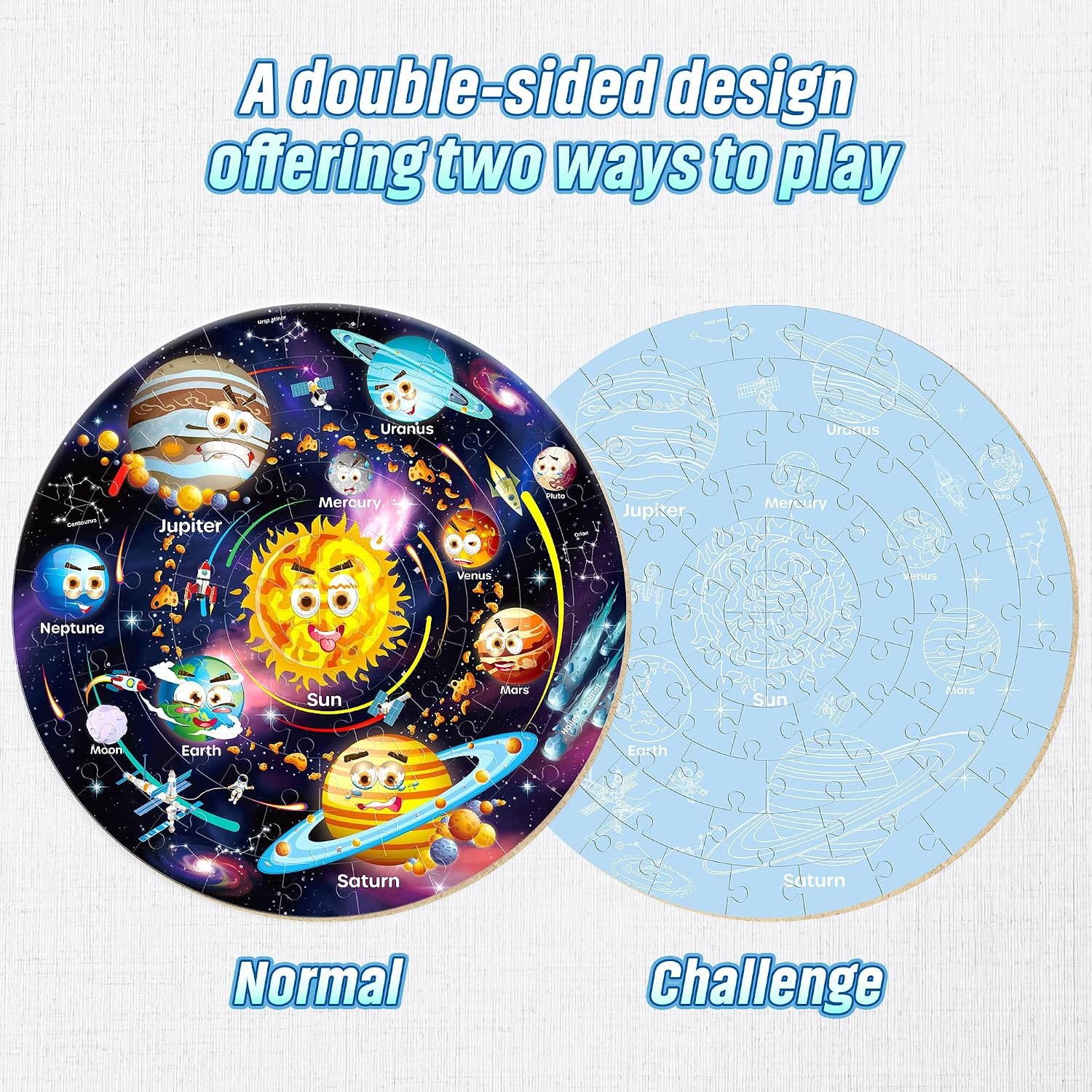 Solar System Floor Puzzle 70-Piece Round Jigsaw for Kids: image 2