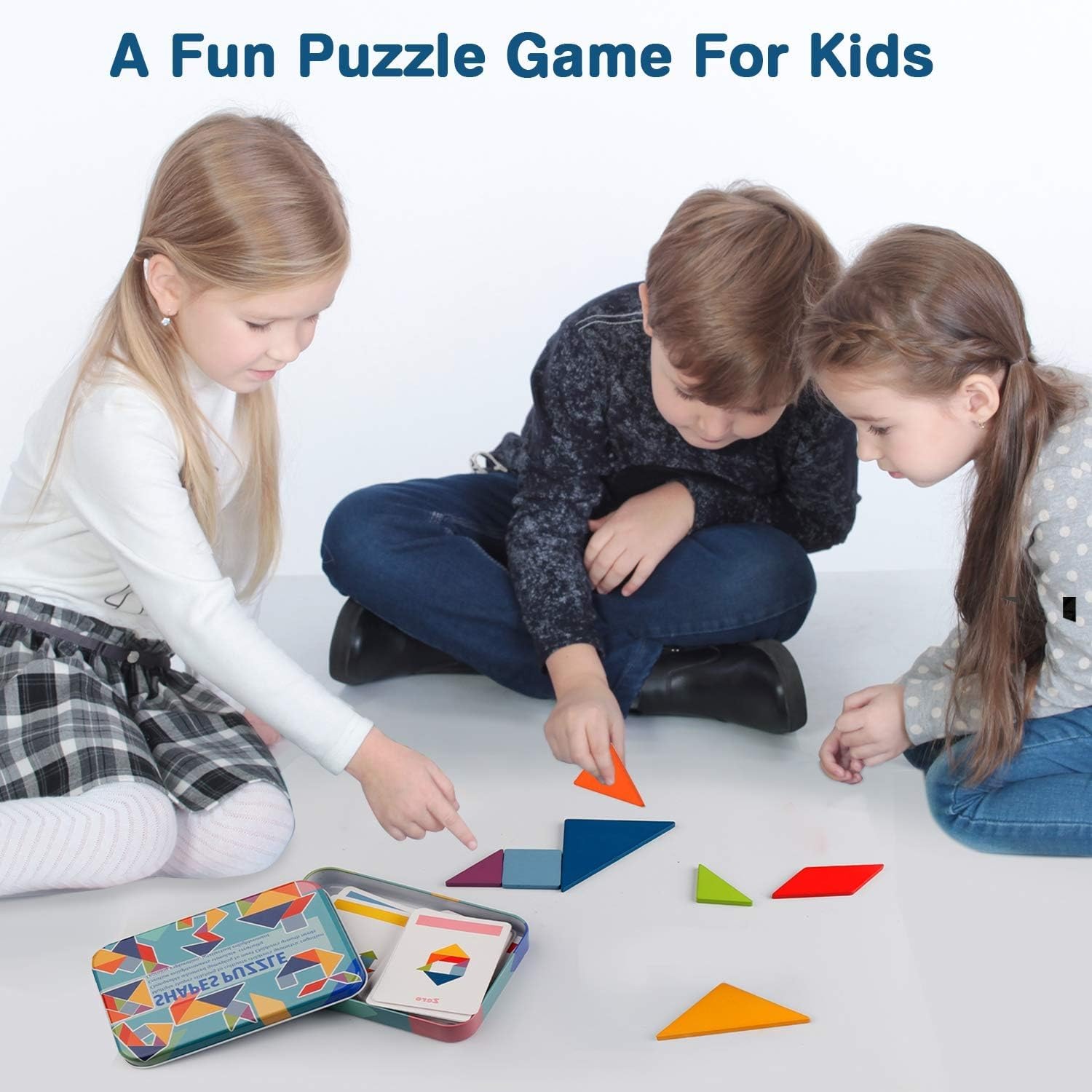 Wooden Tangram Set with 60 Double-Sided Pattern Cards: image 7