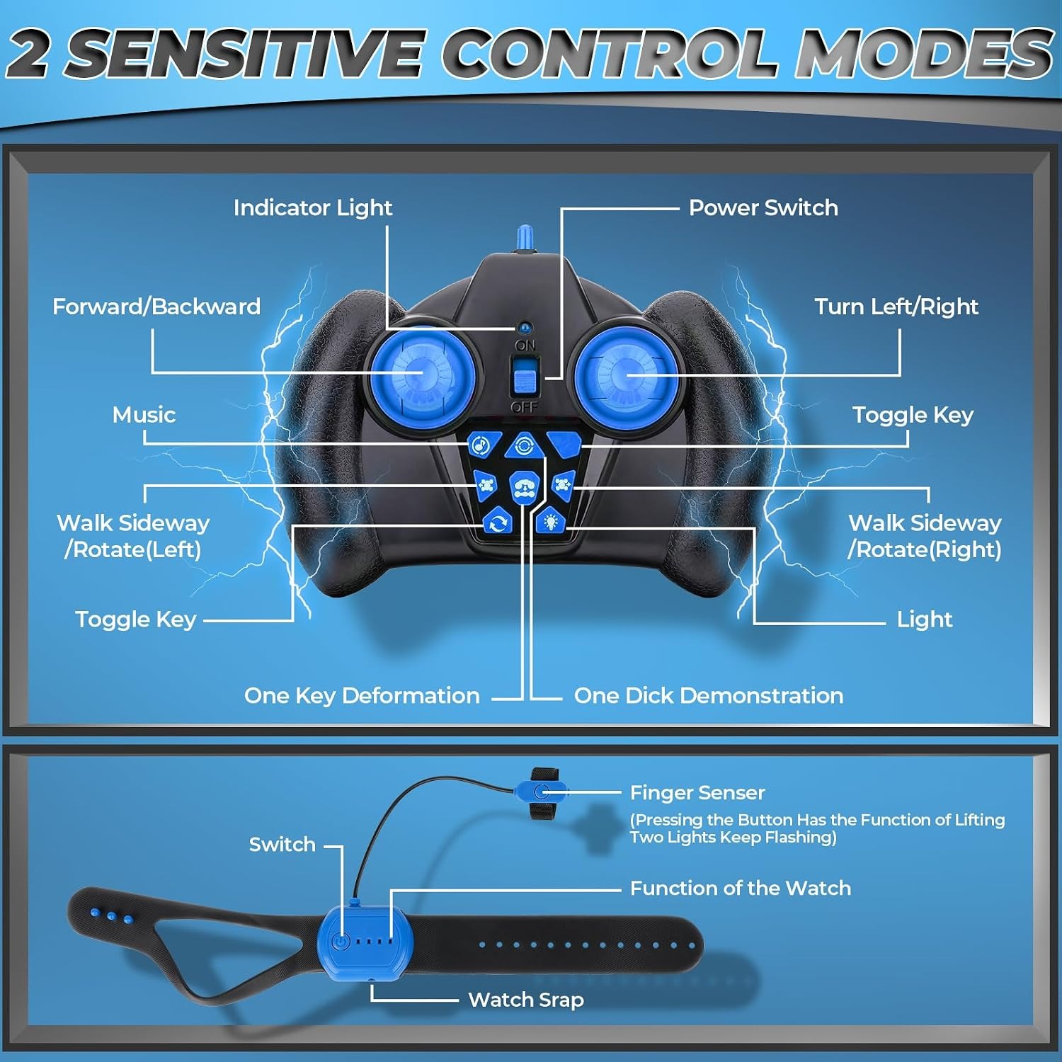Gesture Control Stunt Car with Sensing Watch and 2.4GHz Remote: image 9