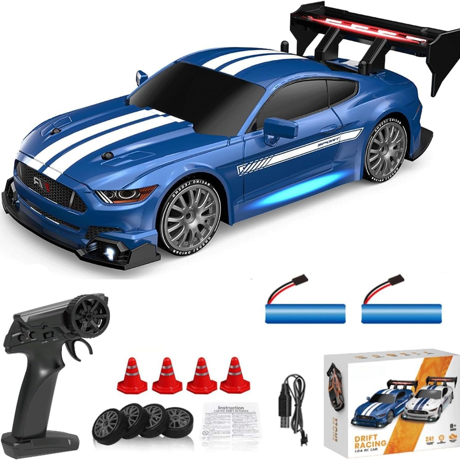 1:24 RC Drift Car with Swappable Racing and Drift Tyres: image 1