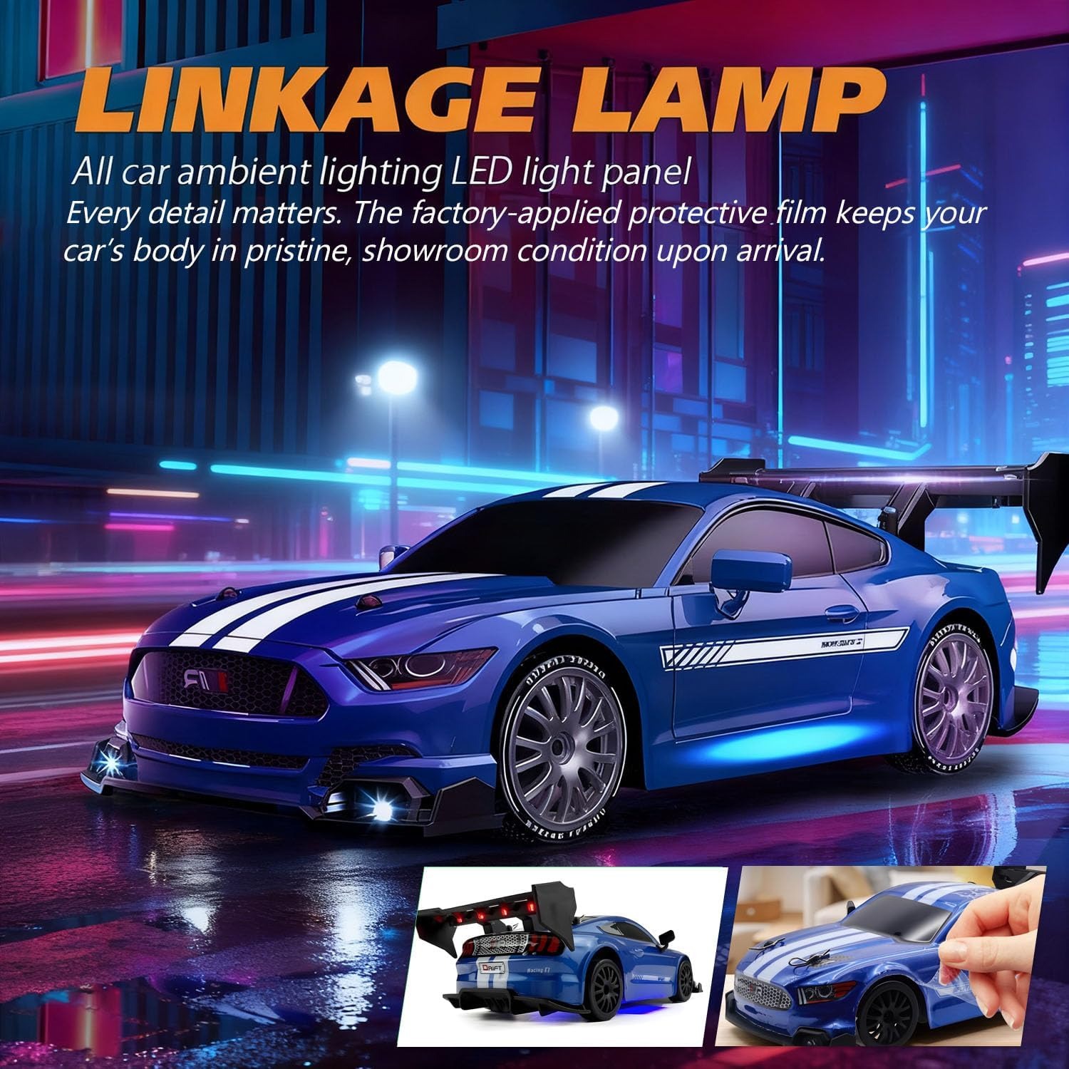 1:24 RC Drift Car with Swappable Racing and Drift Tyres