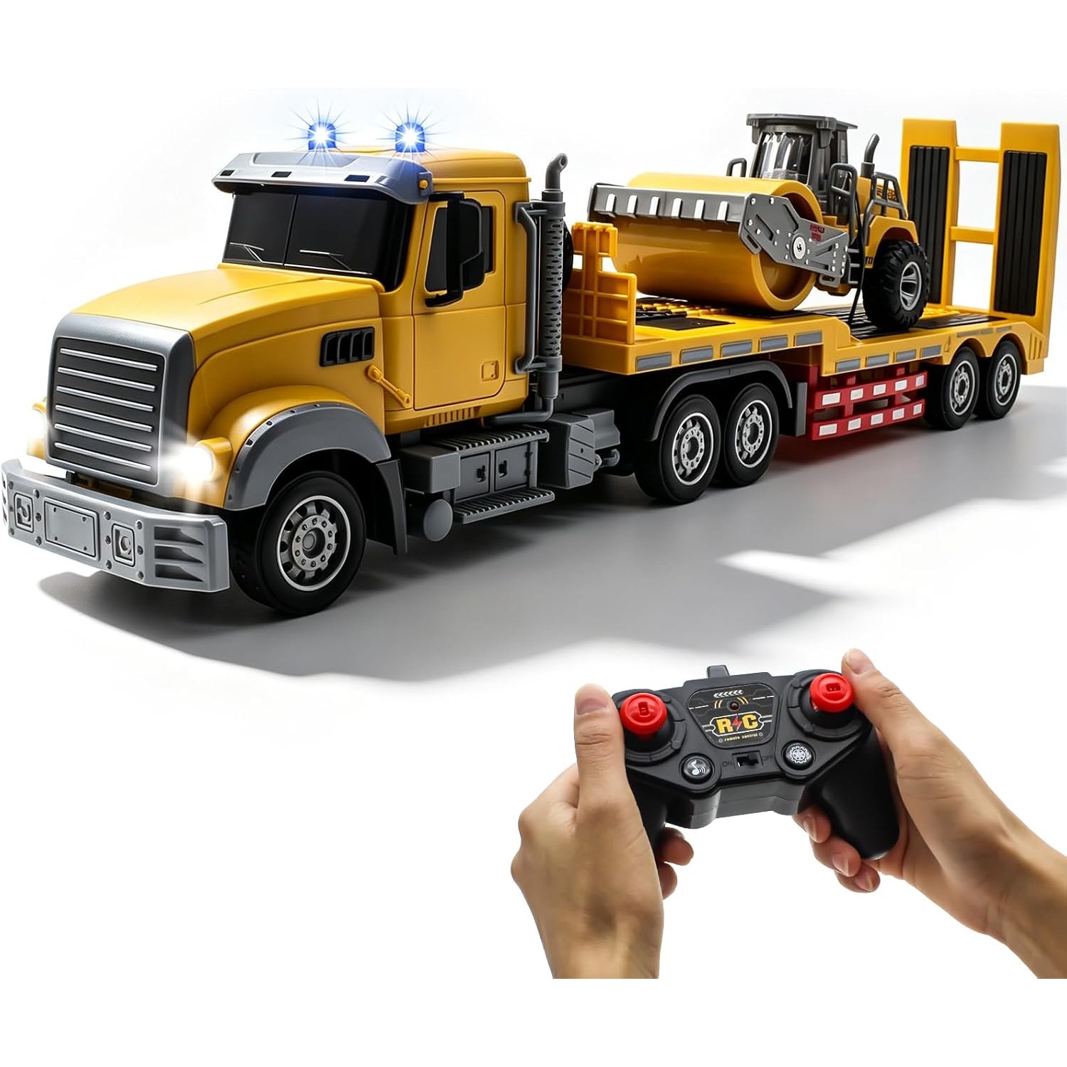 RC Semi Truck with Detachable Flatbed Trailer