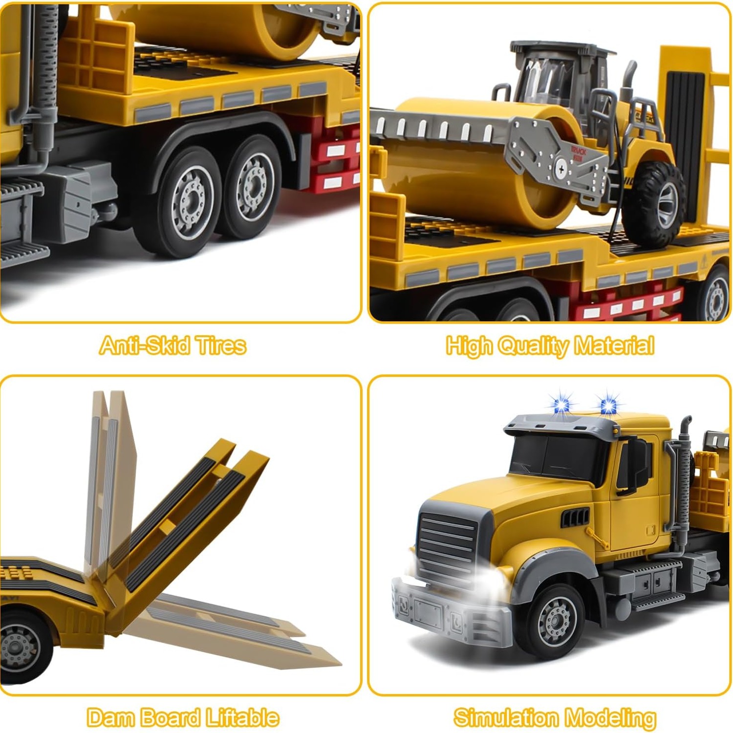 RC Semi Truck with Detachable Flatbed Trailer