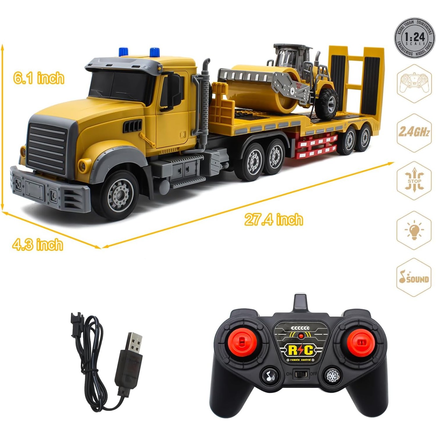 RC Semi Truck with Detachable Flatbed Trailer: image 7