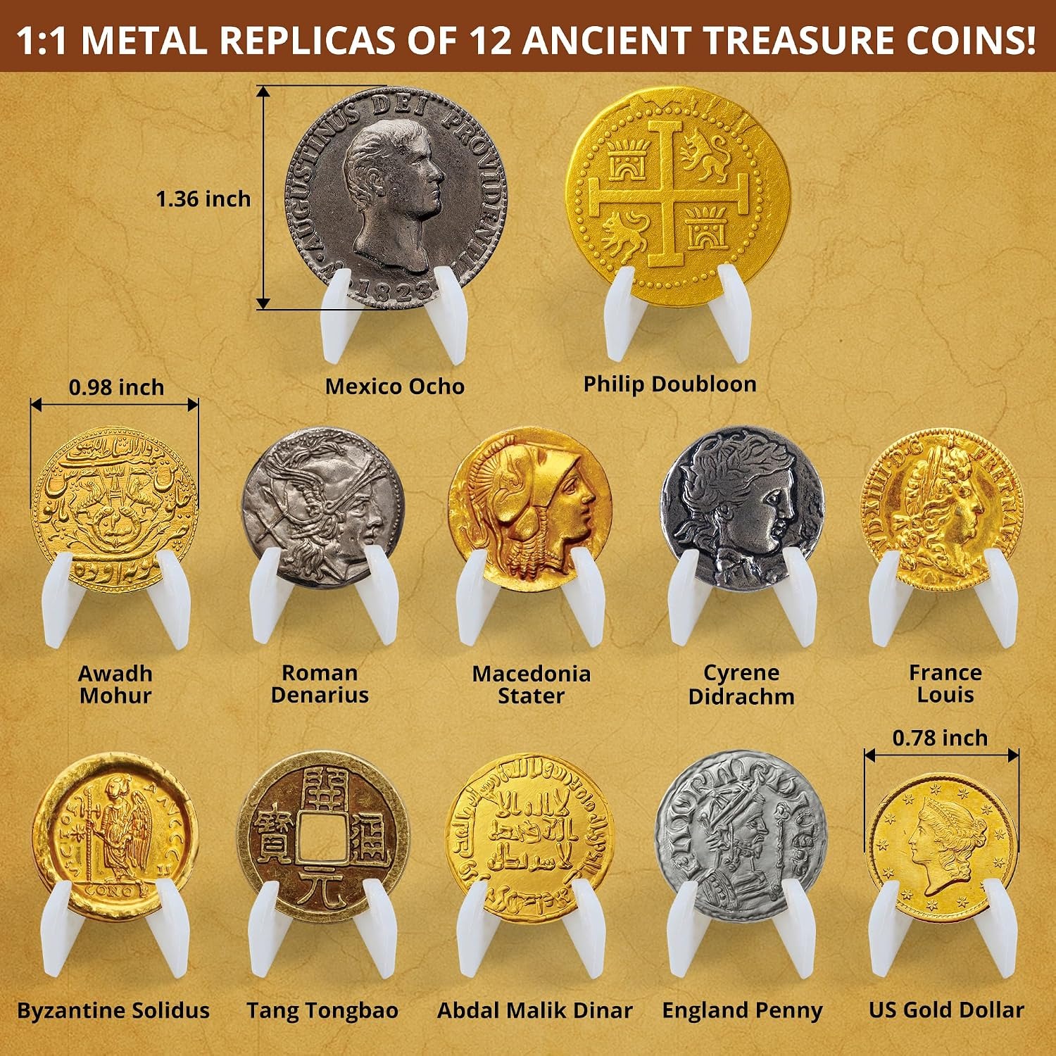Pirate Treasure Dig Kit with 12 Metal Coin Replicas: image 2