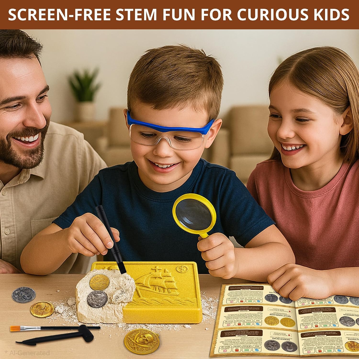 Pirate Treasure Dig Kit with 12 Metal Coin Replicas: image 5