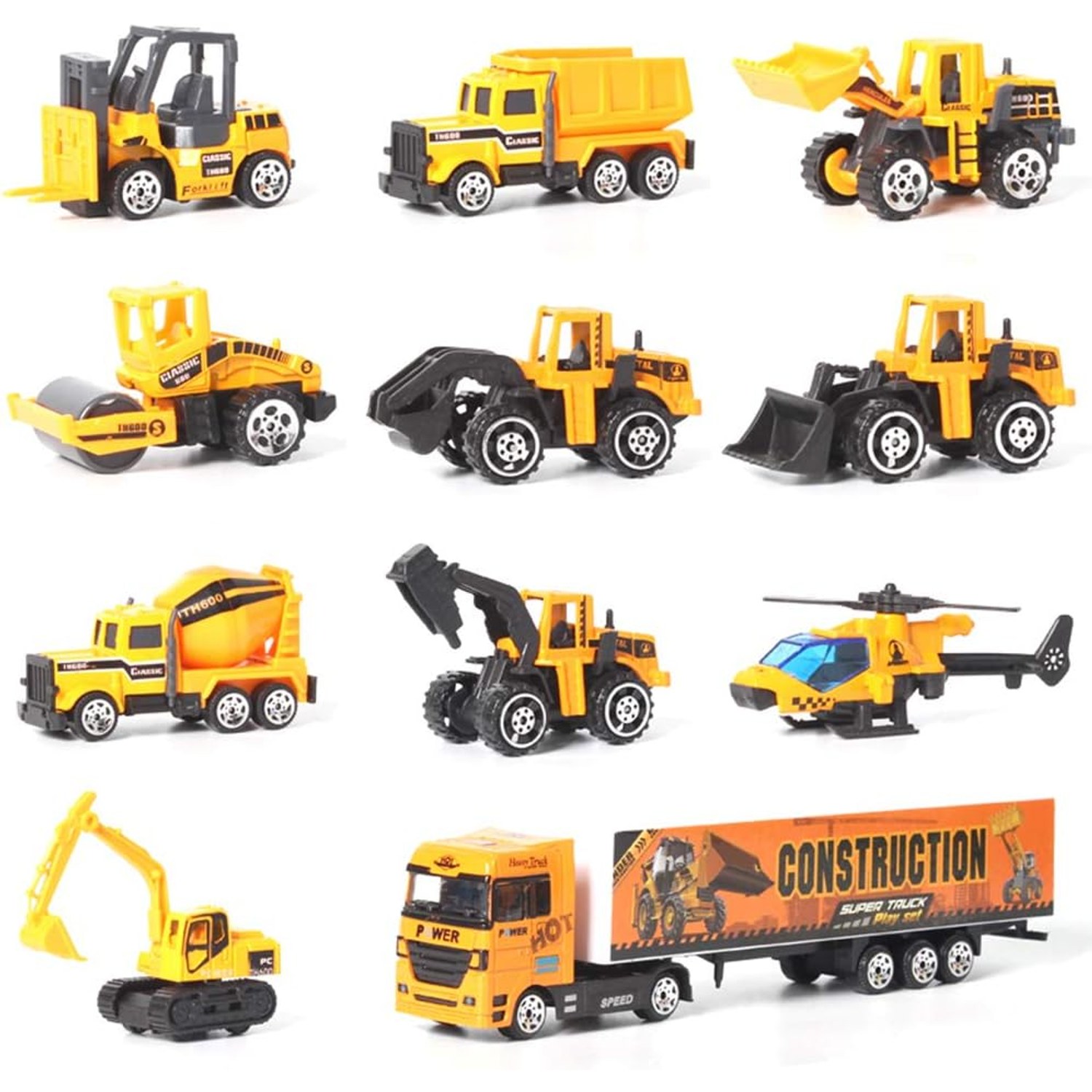 Construction Truck Carrier Set with 11 Die-Cast Vehicles: image 2