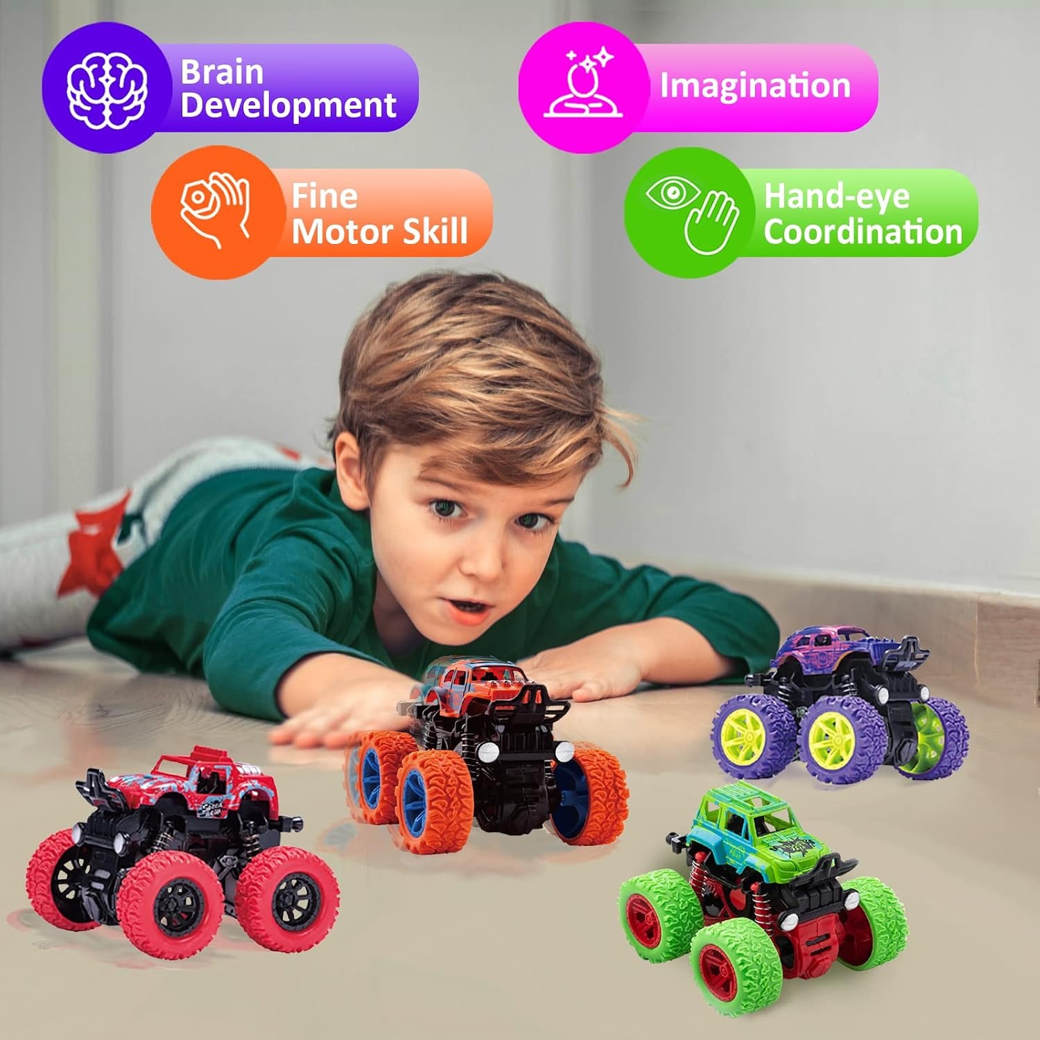 Friction Monster Trucks 4 Pack: image 2