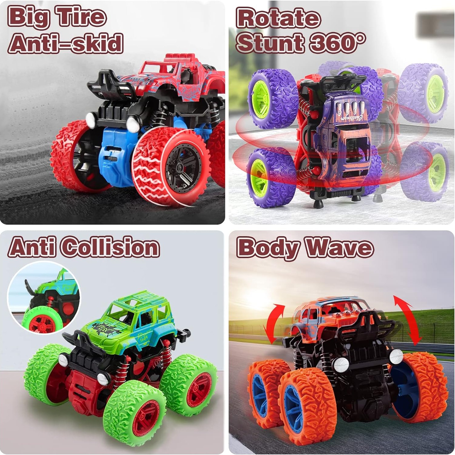 Friction Monster Trucks 4 Pack: image 3