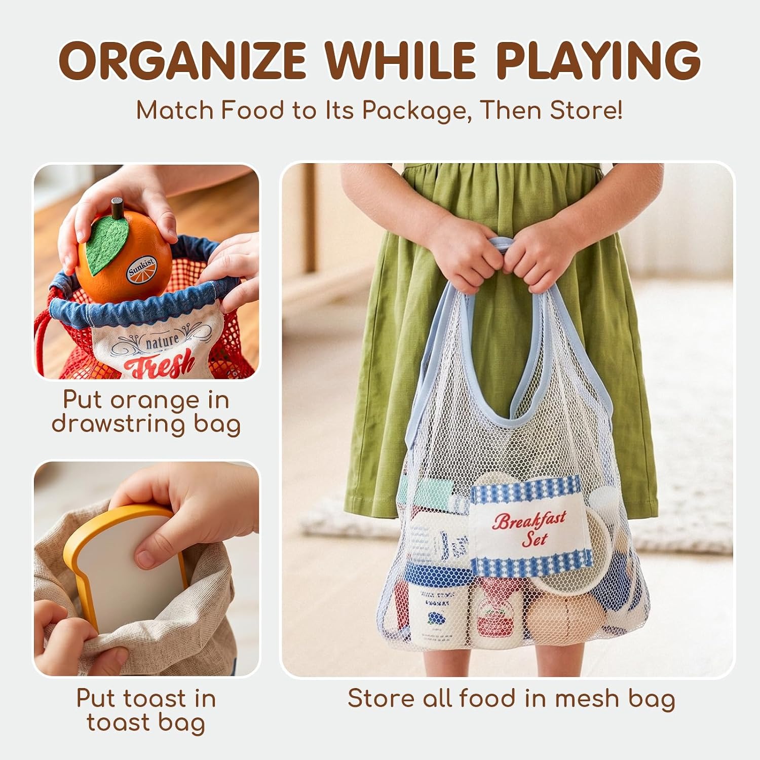 Wooden Breakfast Play Food Set