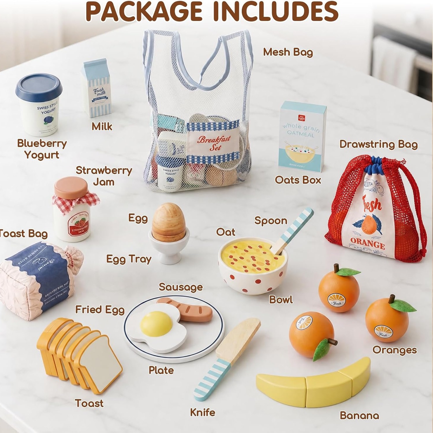 Wooden Breakfast Play Food Set: image 7